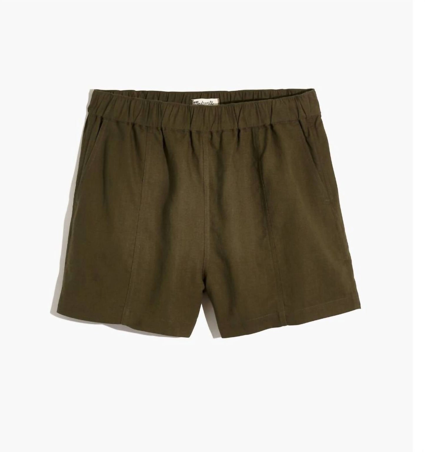 Short de mezcla de lino color verde