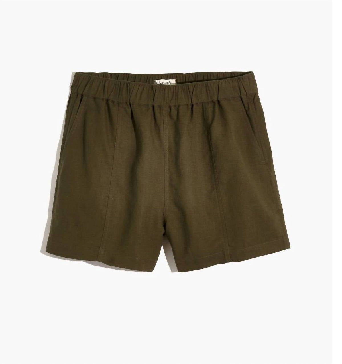 Short de mezcla de lino color verde