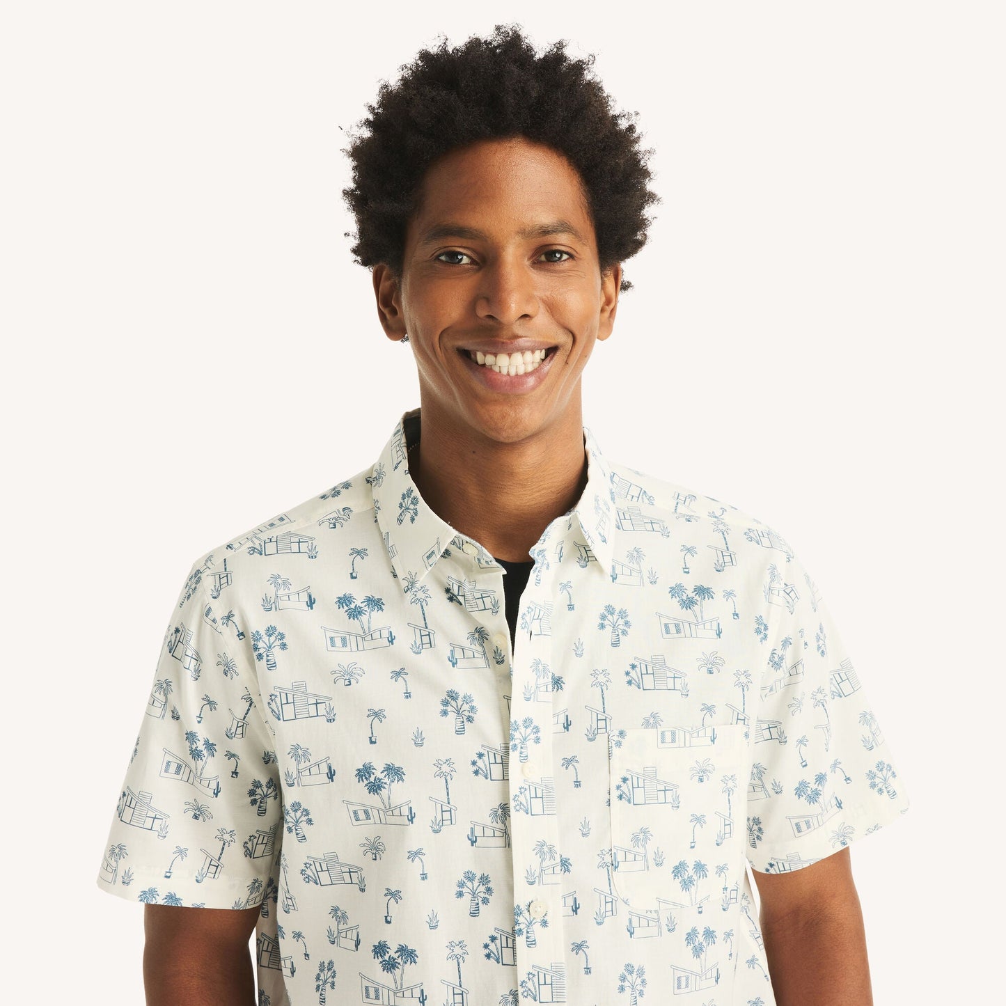 Camisa de hombre de manga corta con estampado