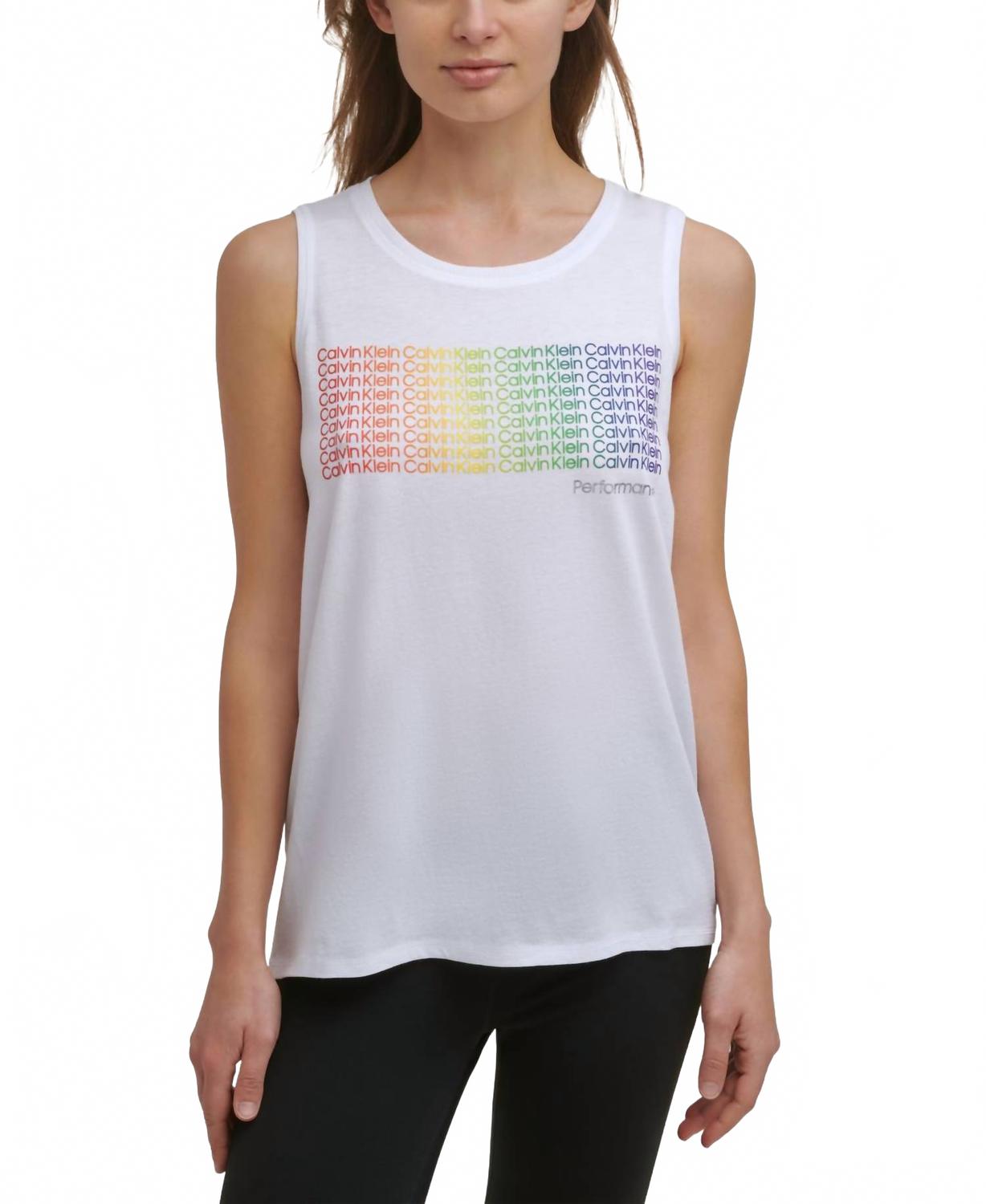 Top color blanco y multicolor