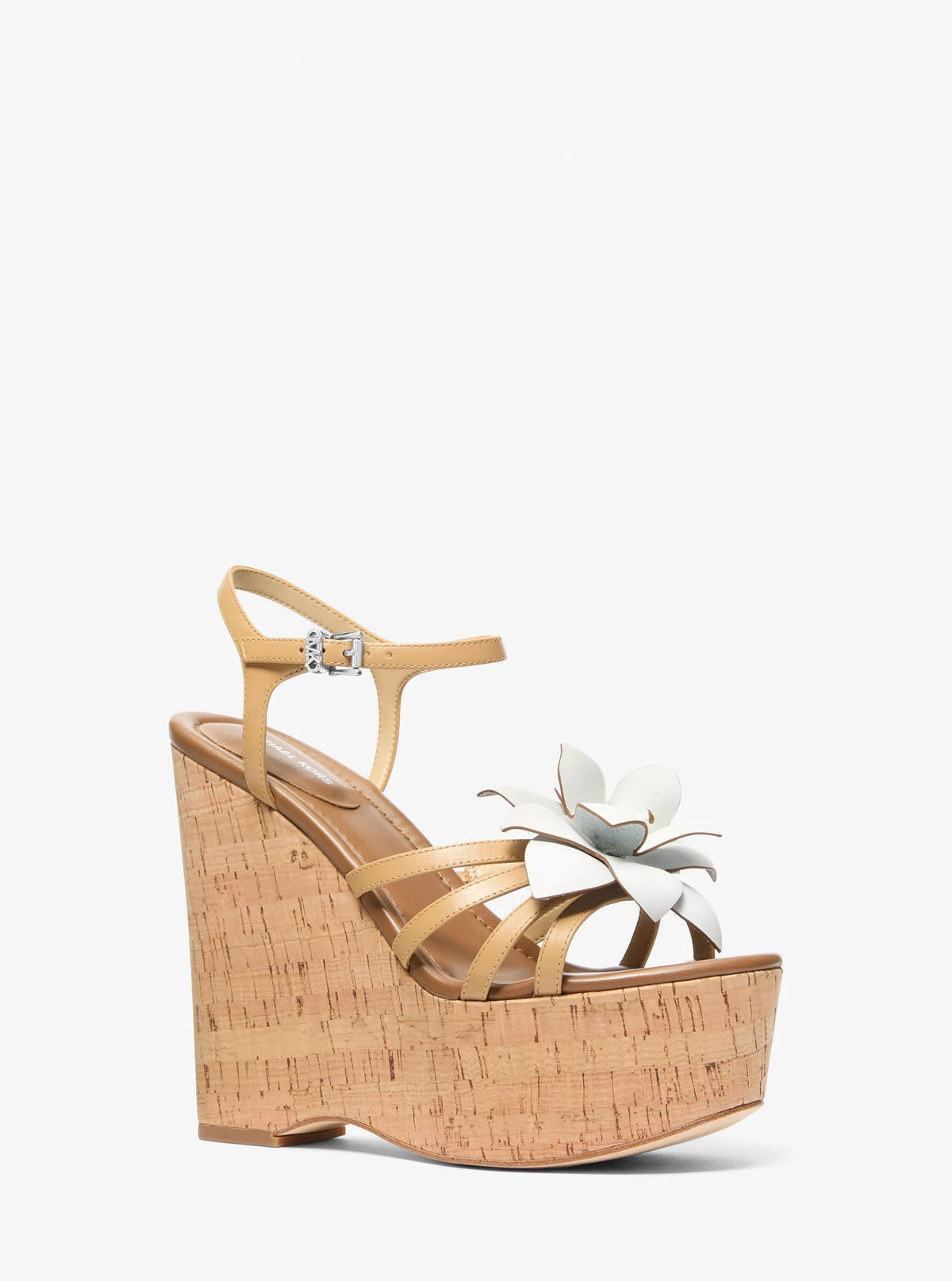 Sandalias de cuero con estampado floral