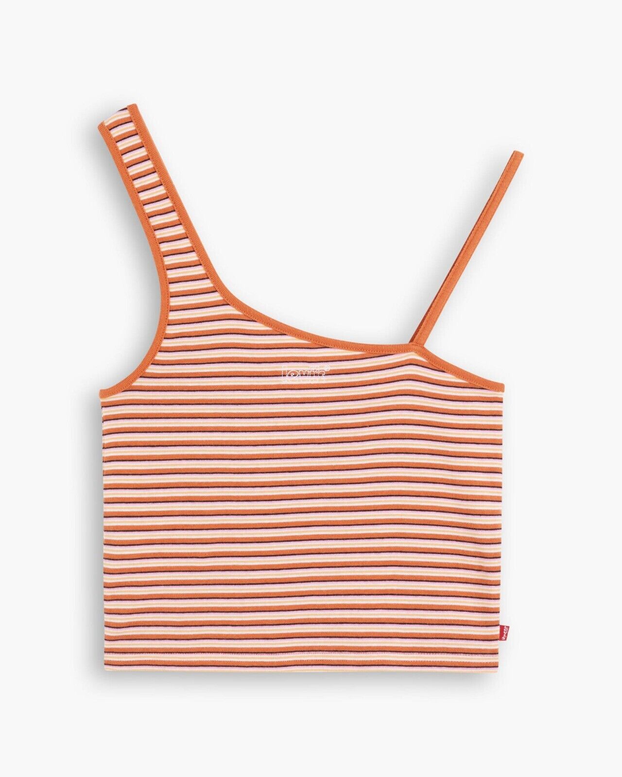Camiseta sin mangas de mujer a rayas color naranja