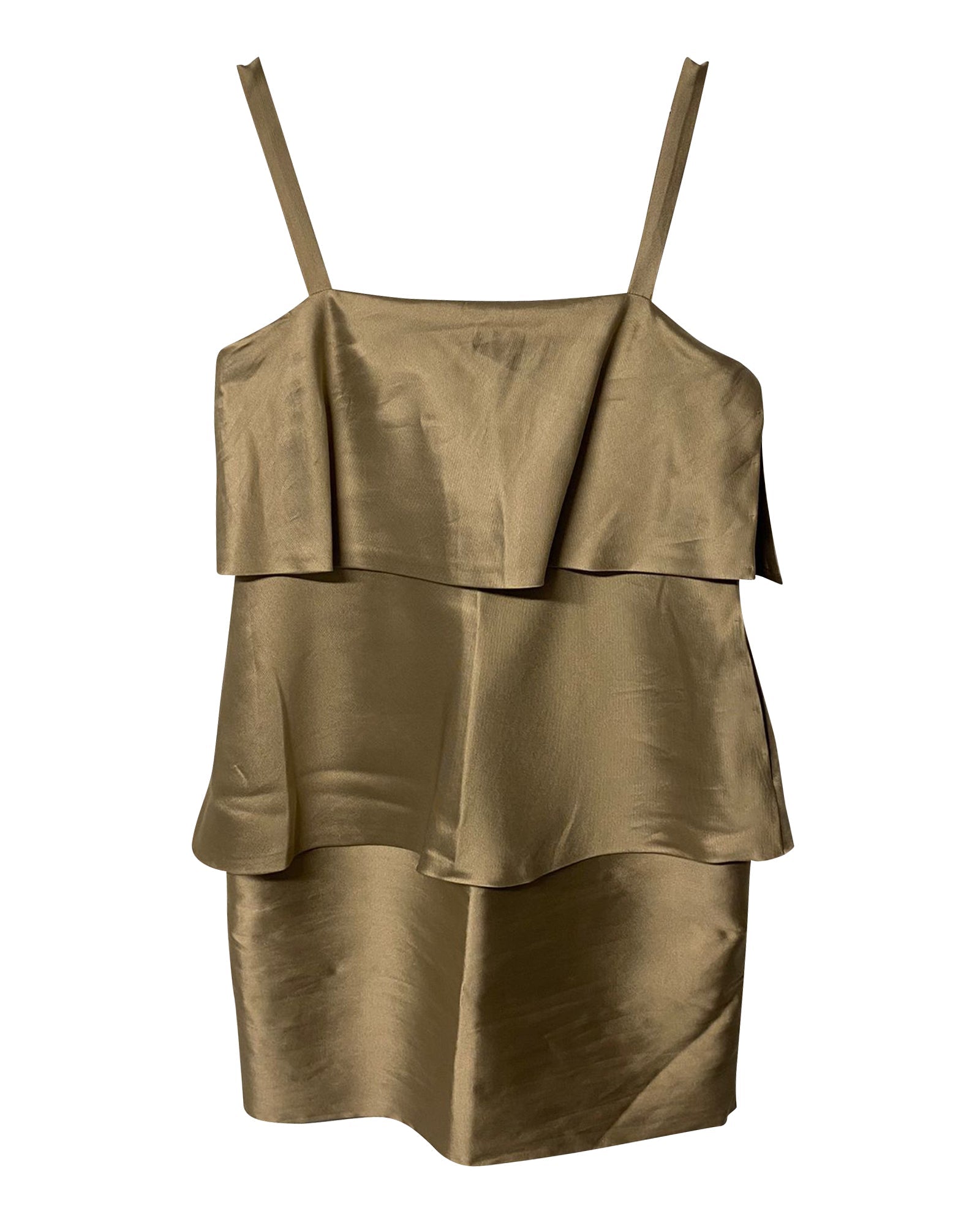 Vestido de seda color beige