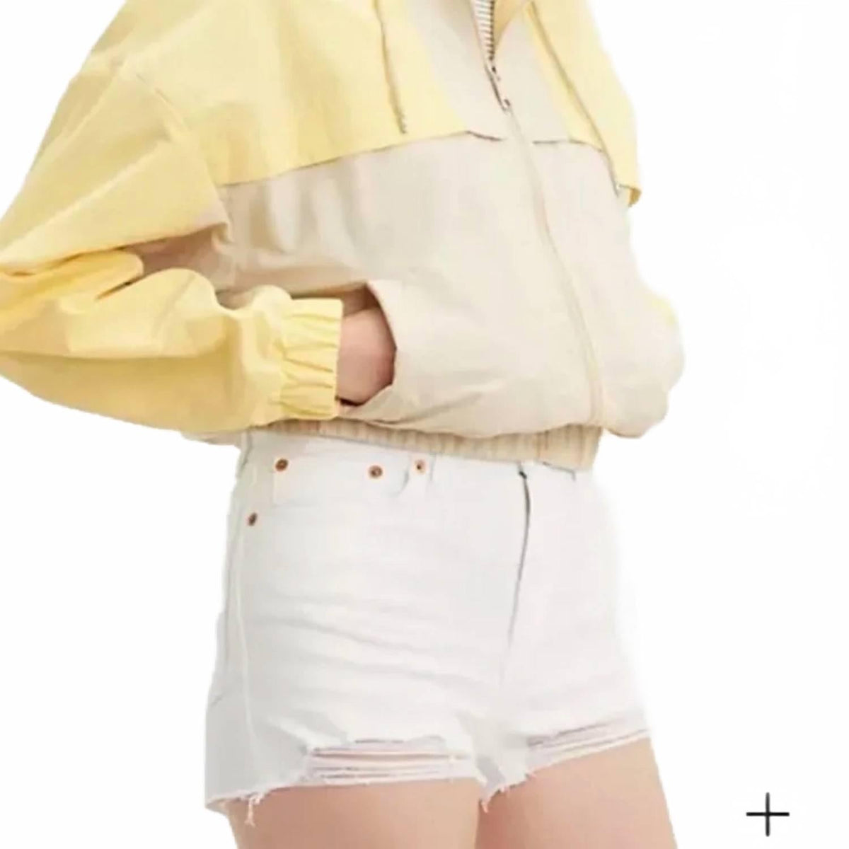 Short de tiro alto color blanco