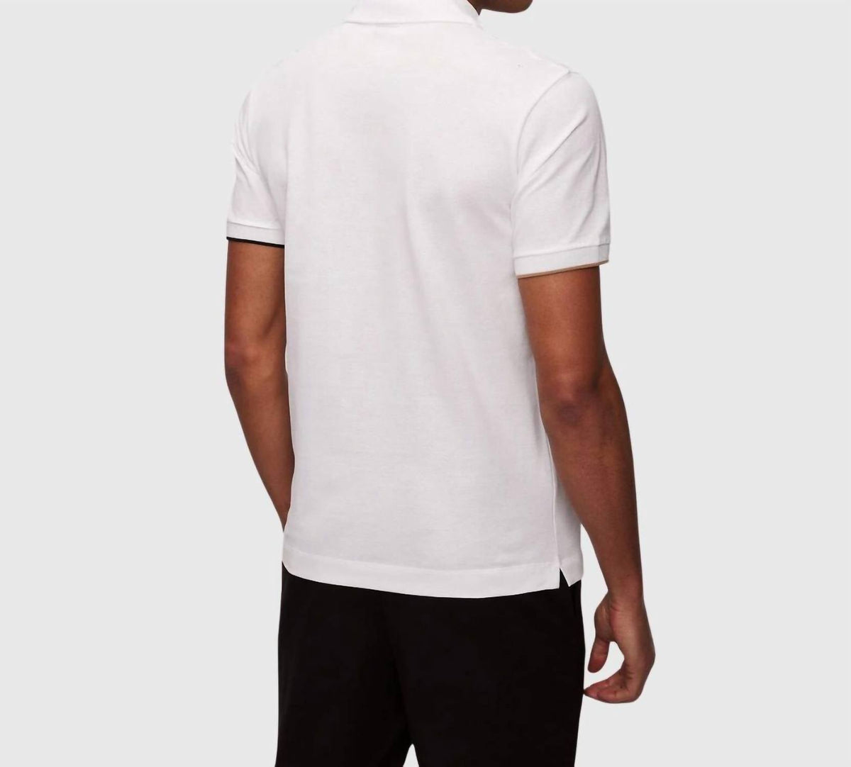 Polo de hombre de algodón color blanco
