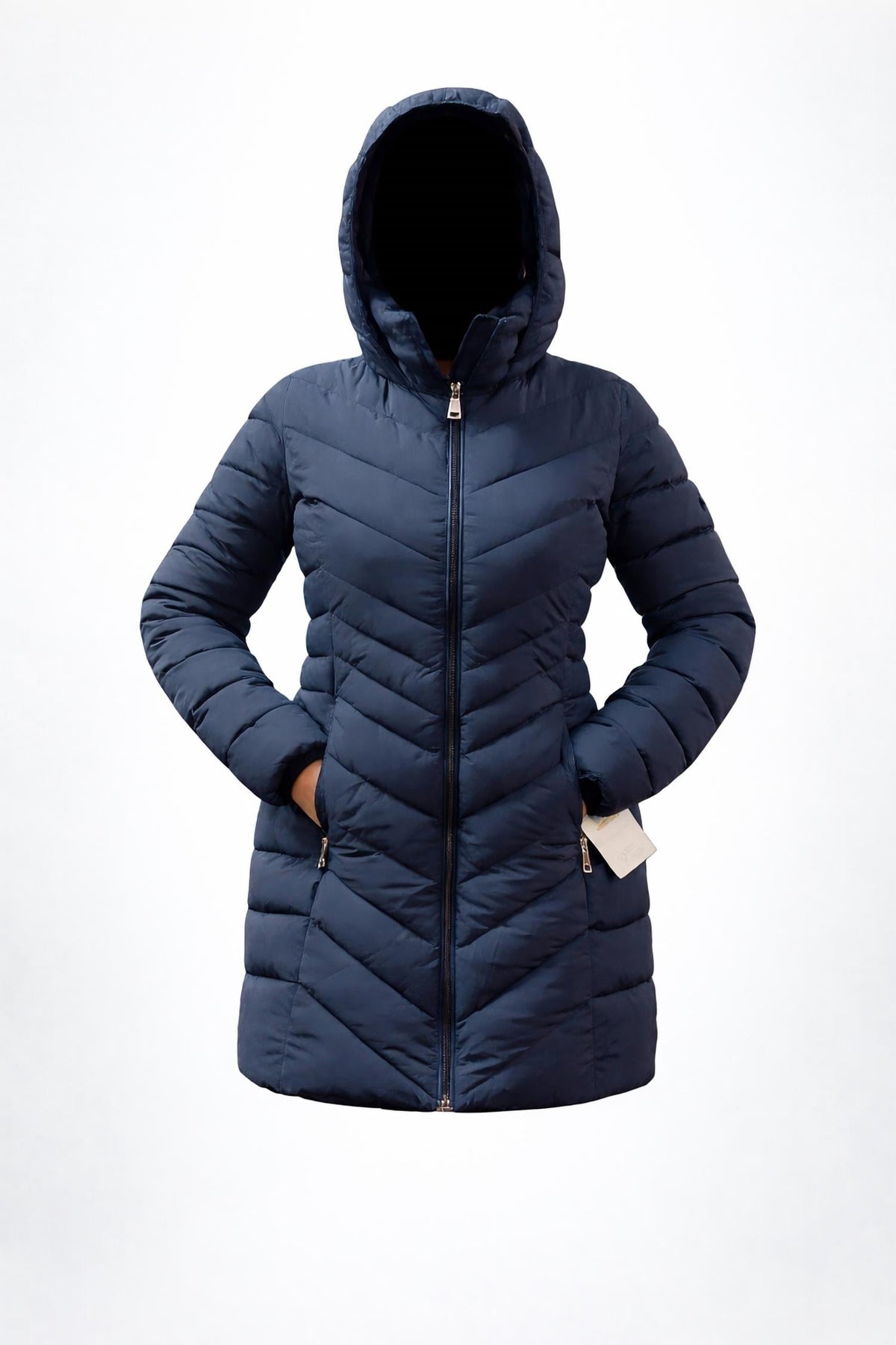 Chaqueta acolchada de mujer color azul marino