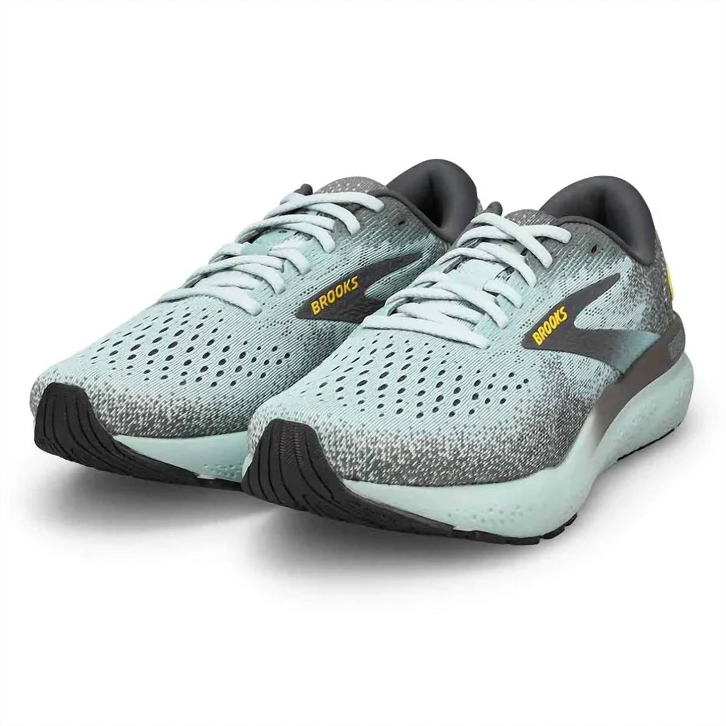 Tenis para correr de hombre color gris y dorado