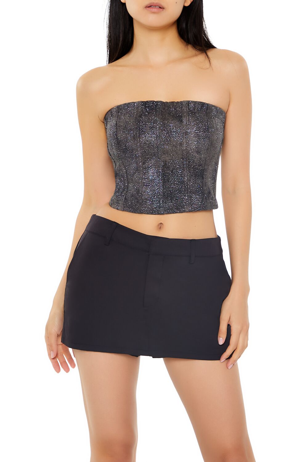 Top de efecto cuero