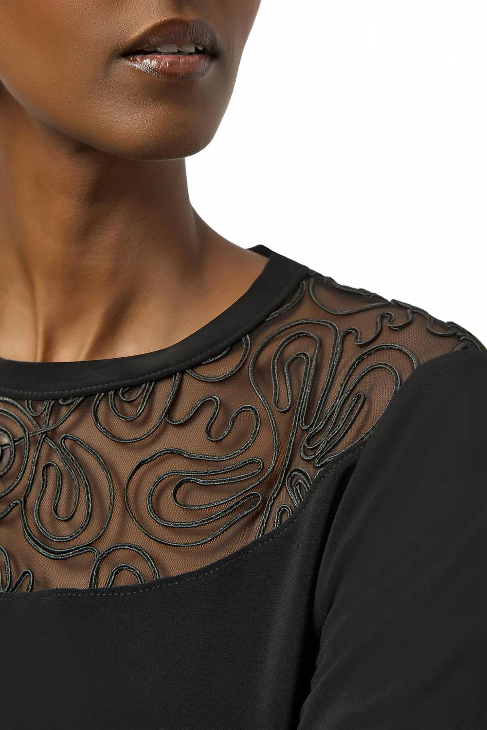 Top con cuello redondo color negro