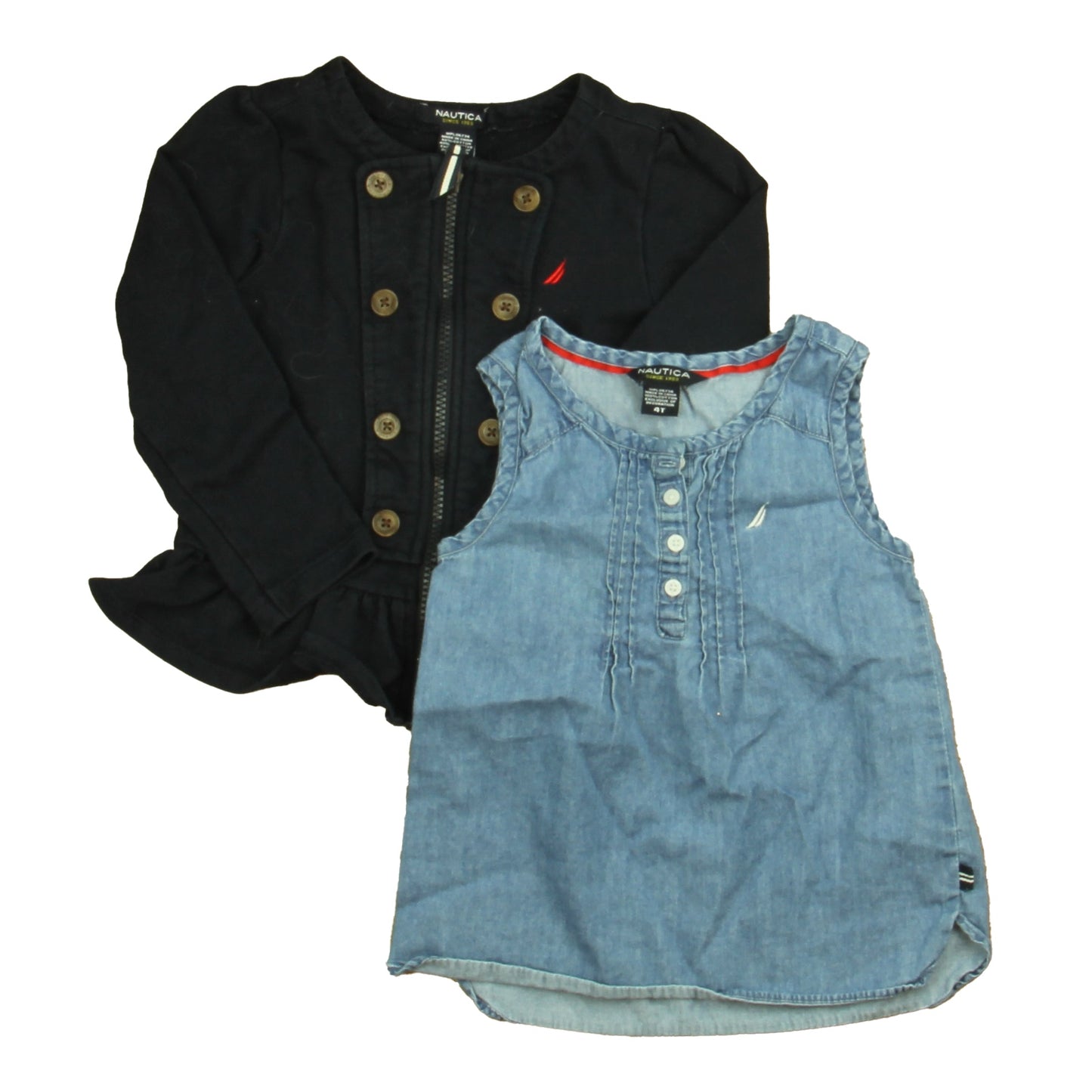 Conjunto de ropa para niña color azul marino y azul