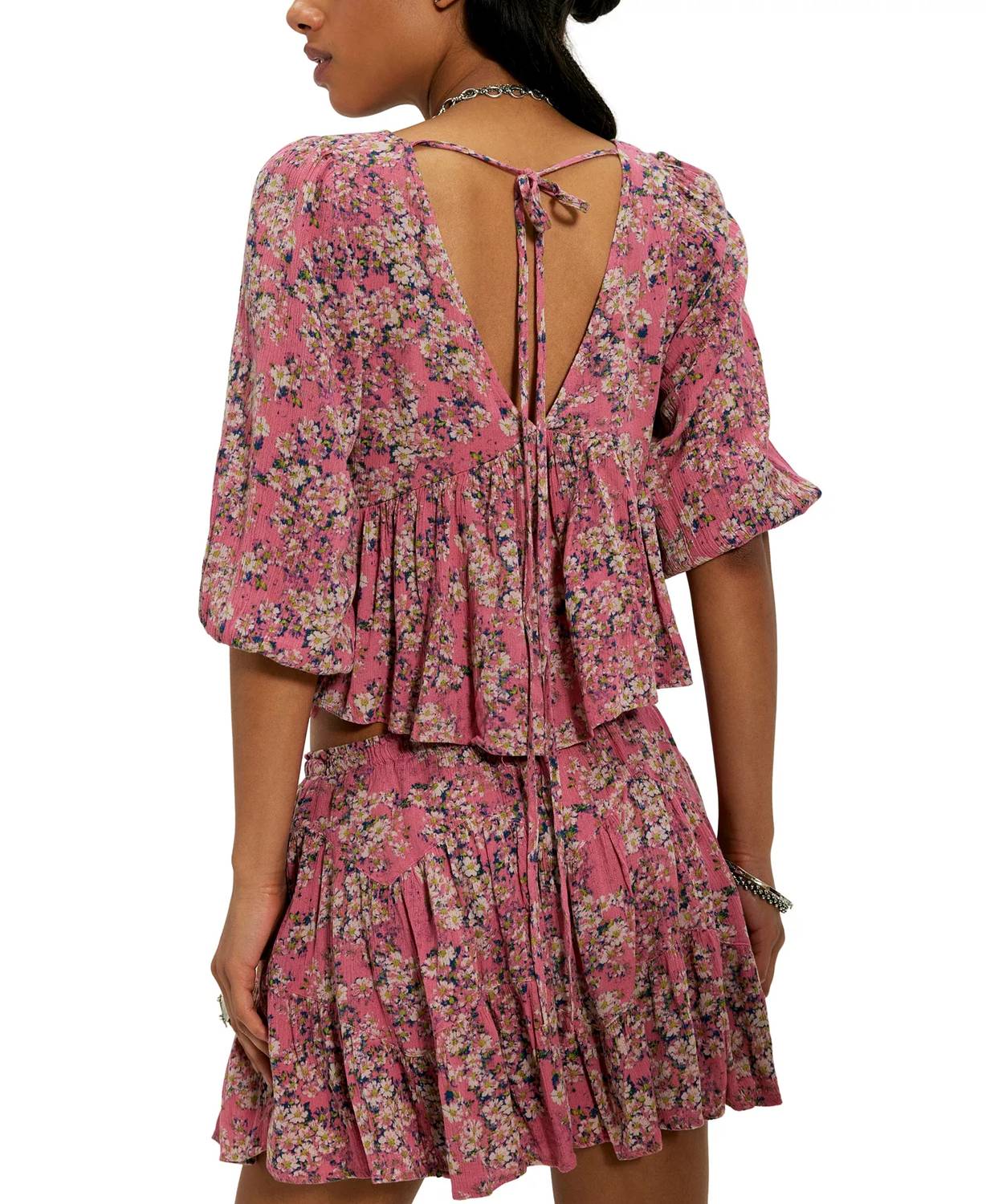Top con estampado color rosado