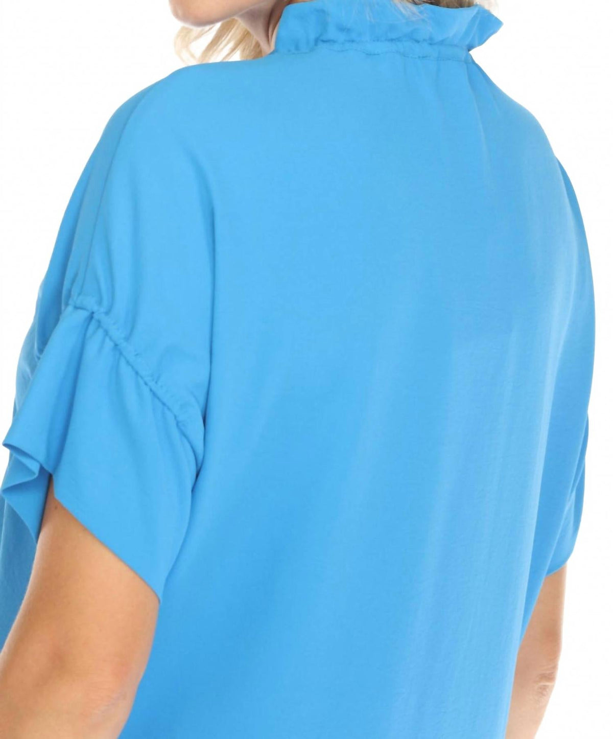 Vestido con cuello en V color azul