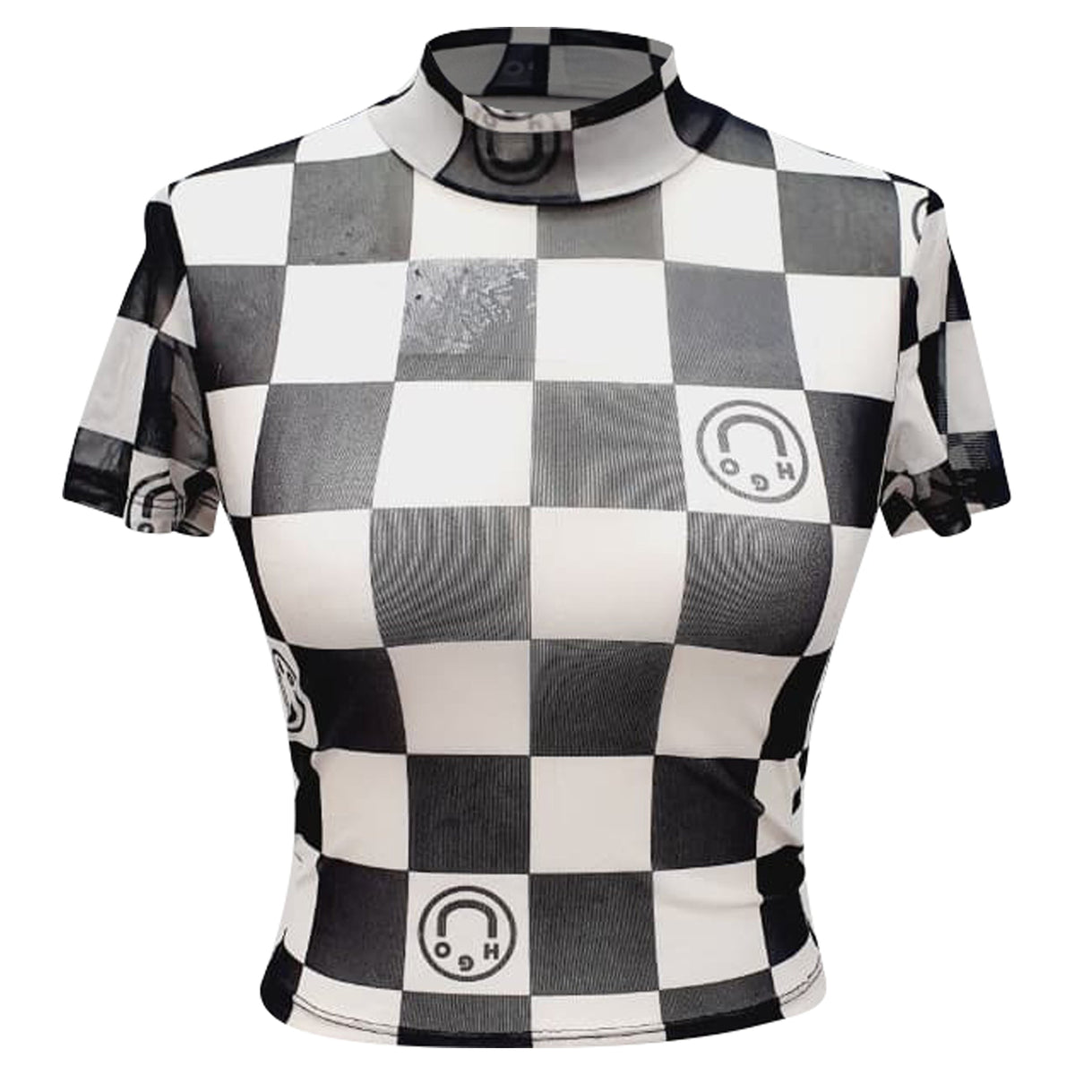 Top a cuadros multicolor