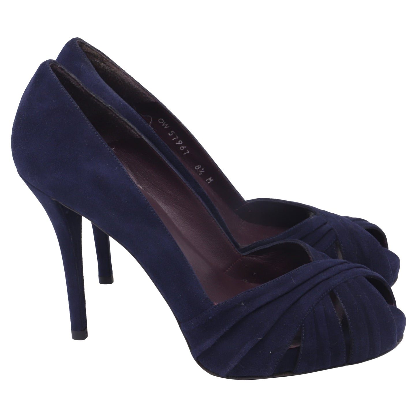 Tacones de gamuza color azul marino
