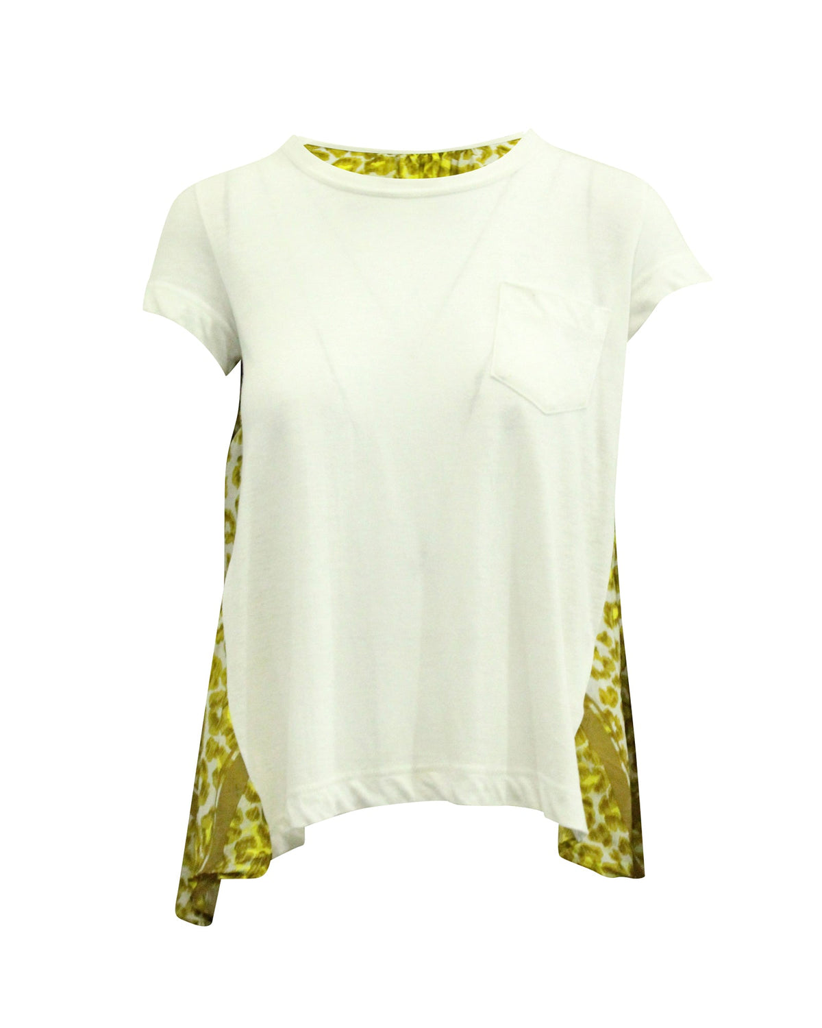 Camiseta de lino con estampado con pliegues multicolor