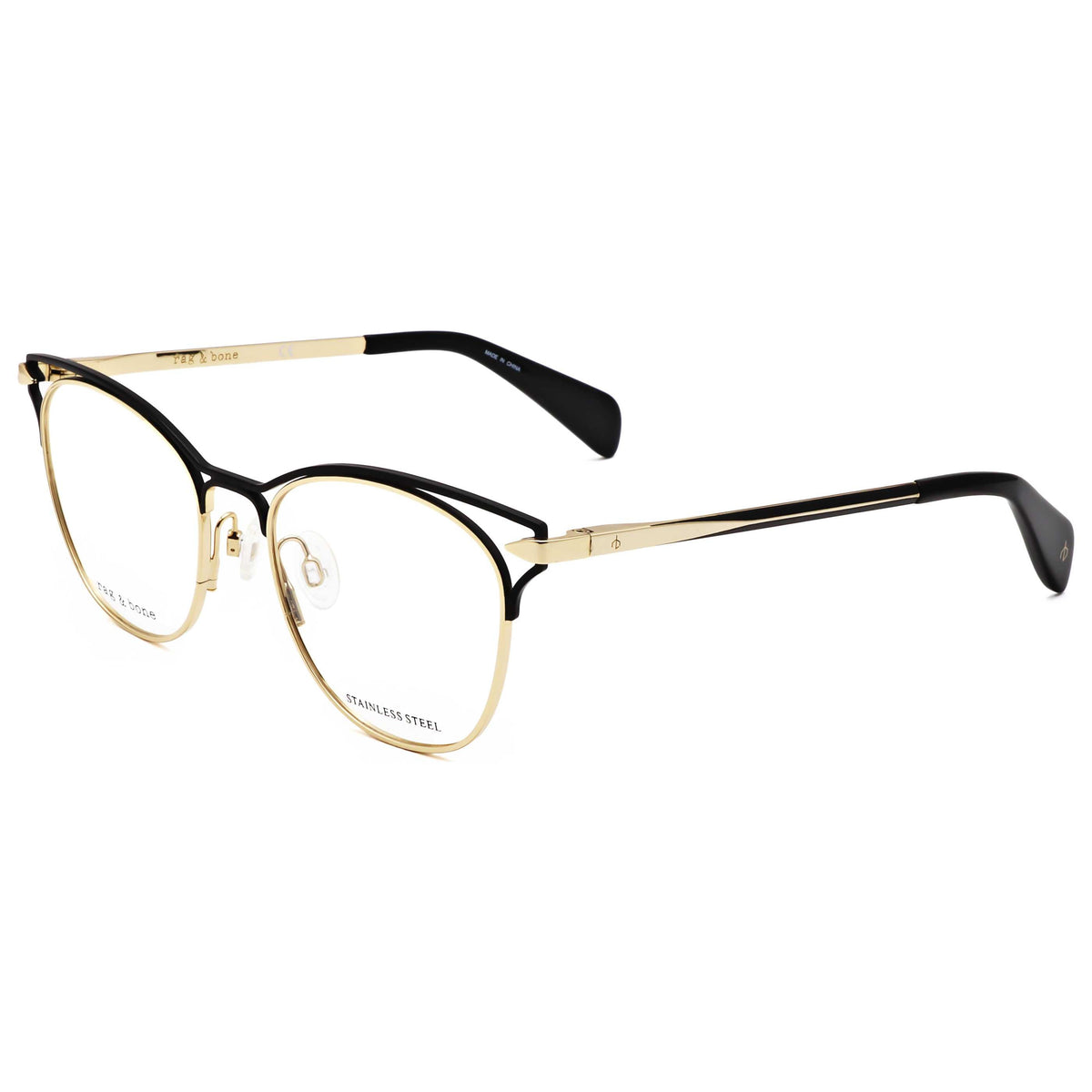 Montura para gafas de mujer 51 mm color negro y dorado