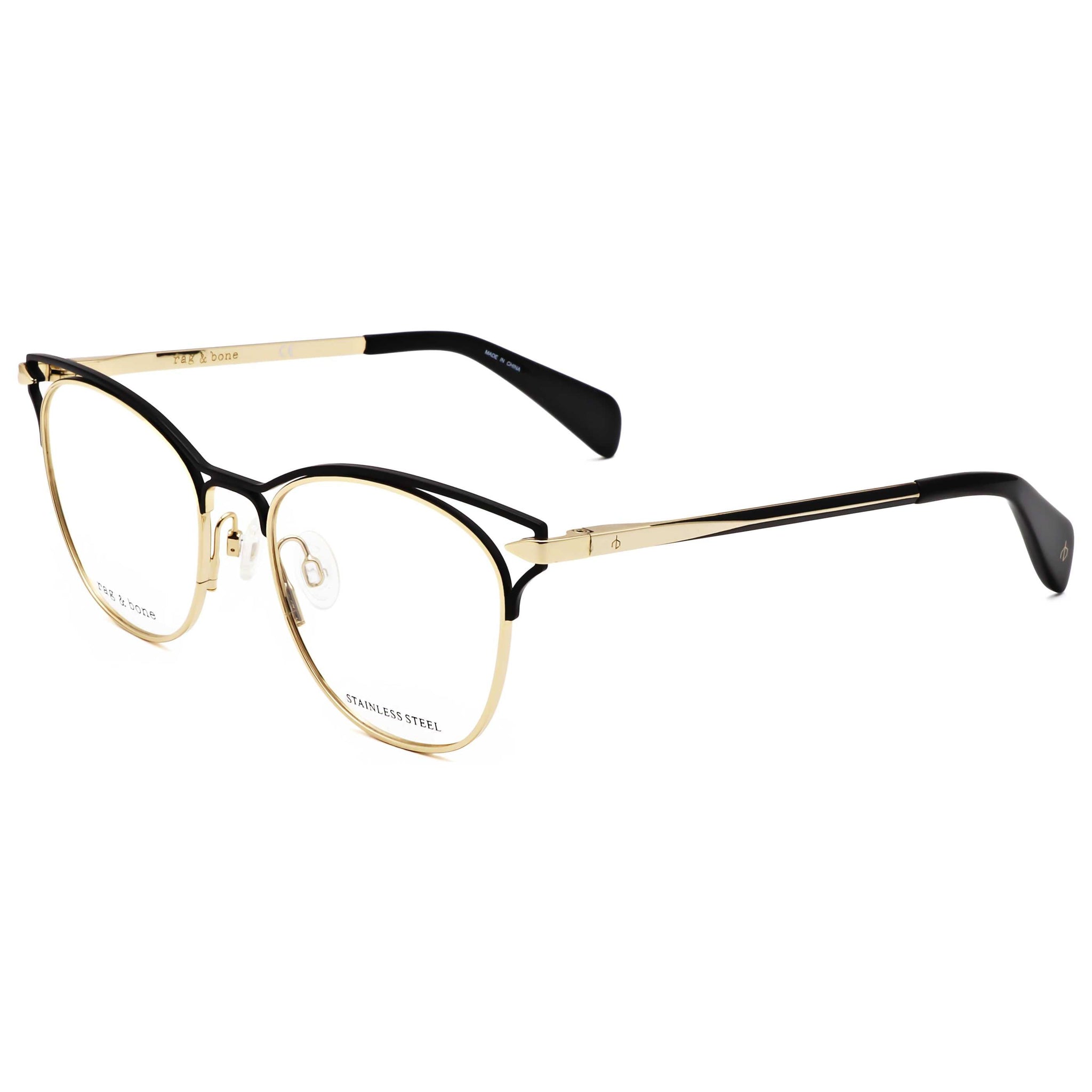 Montura para gafas de mujer 51 mm color negro y dorado