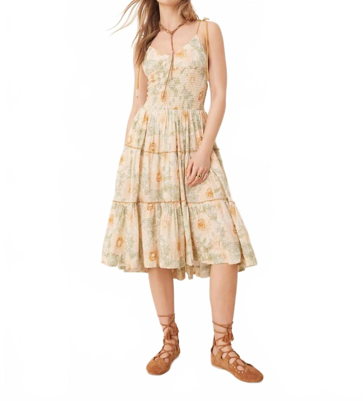 Vestido midi con estampado floral