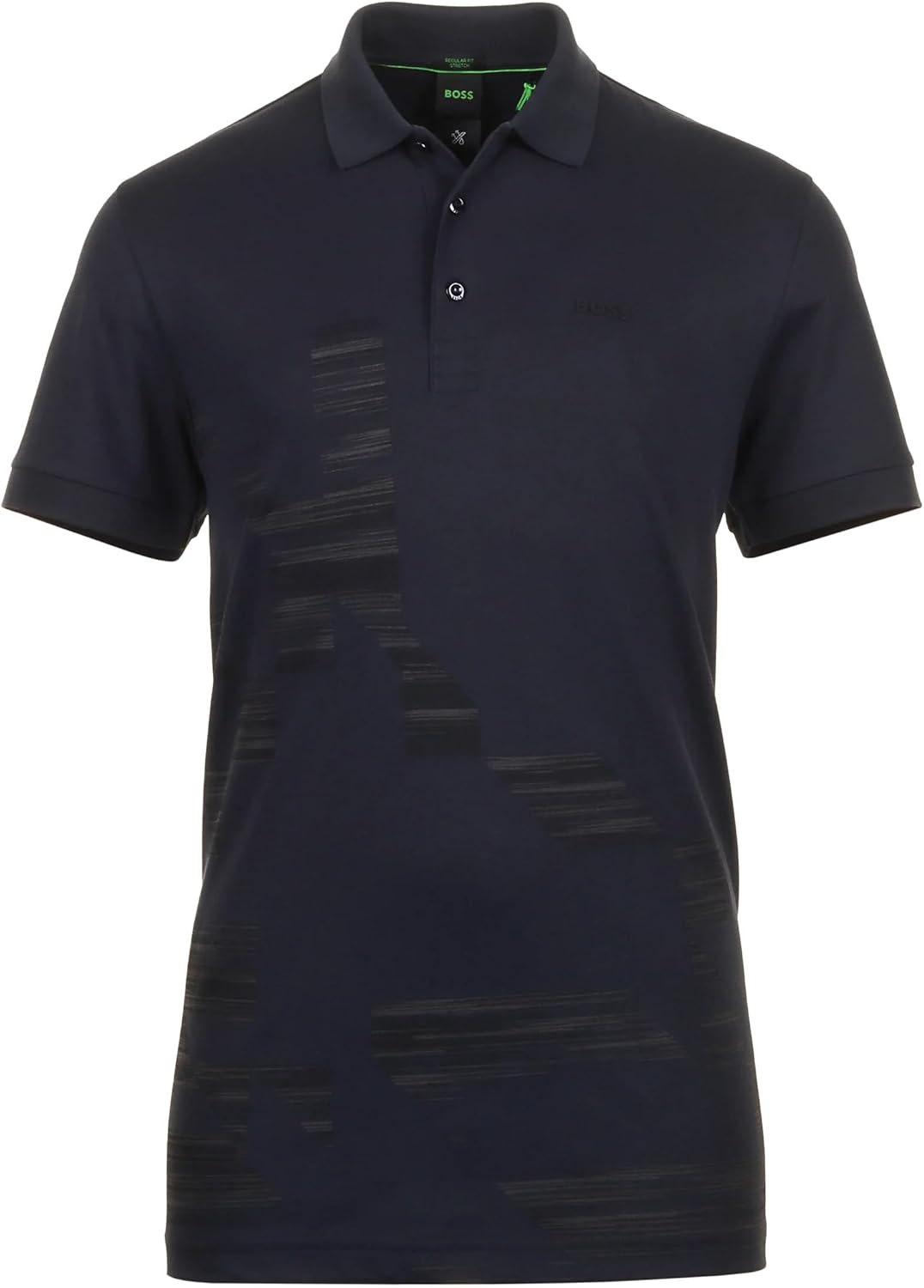 Polo de hombre de manga corta con estampado color azul marino