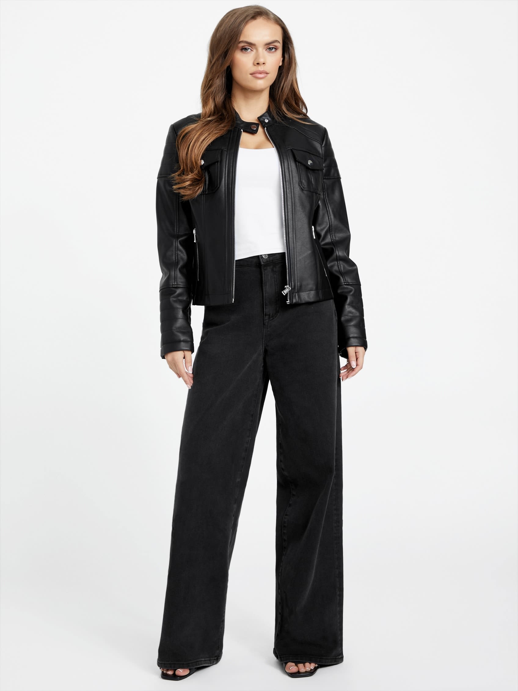 Chaqueta de efecto cuero