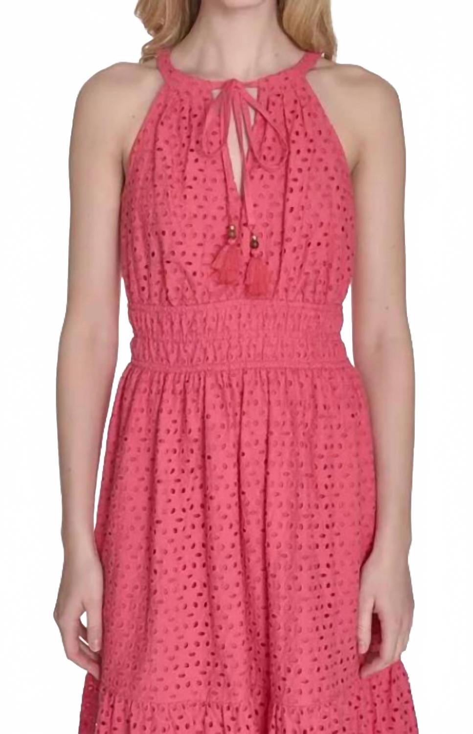 Vestido sin mangas color rosado