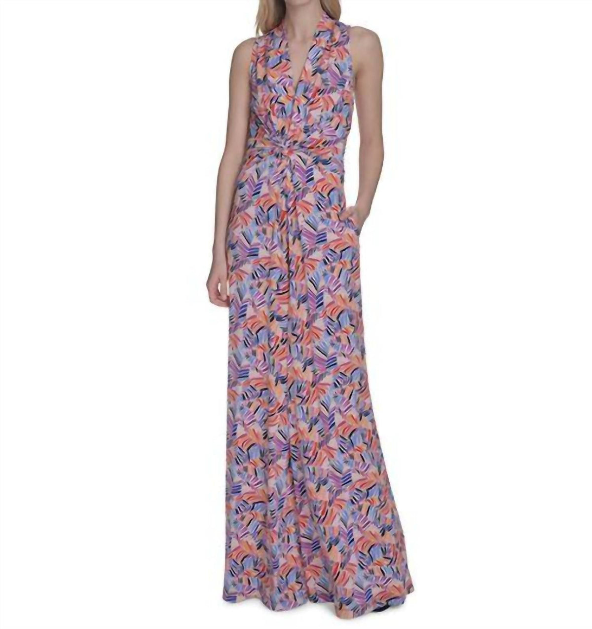 Vestido de mujer con estampado color violeta
