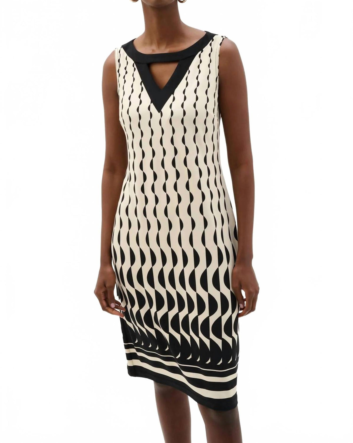 Vestido color negro y beige