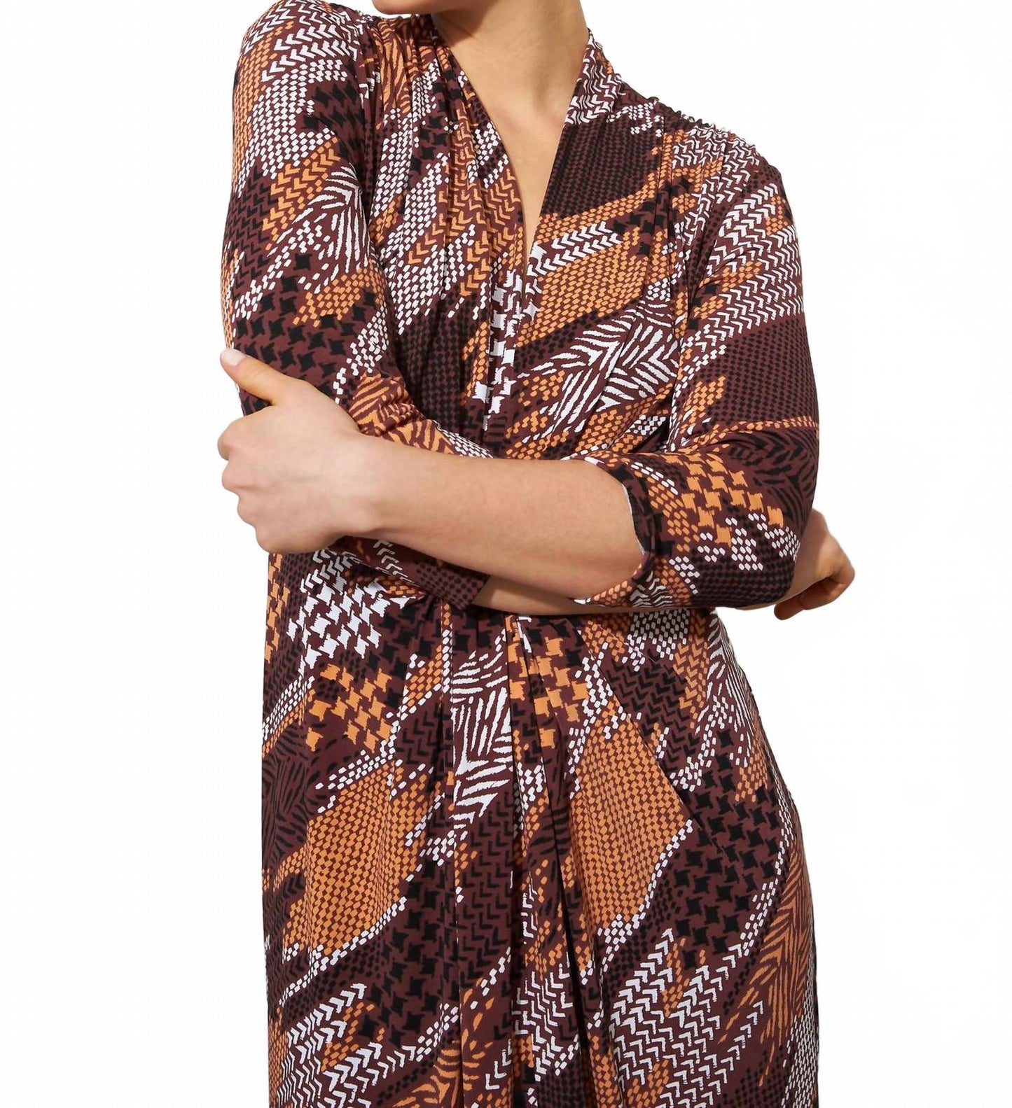 Vestido con estampado color café