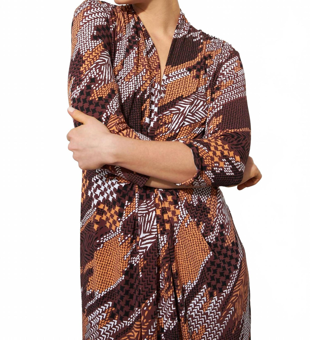 Vestido con estampado color café
