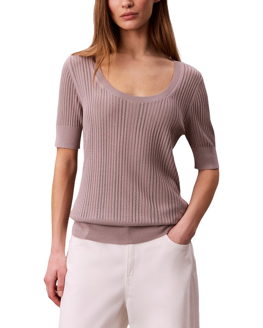 Calvin Klein Top Pointelle Tejido Fino