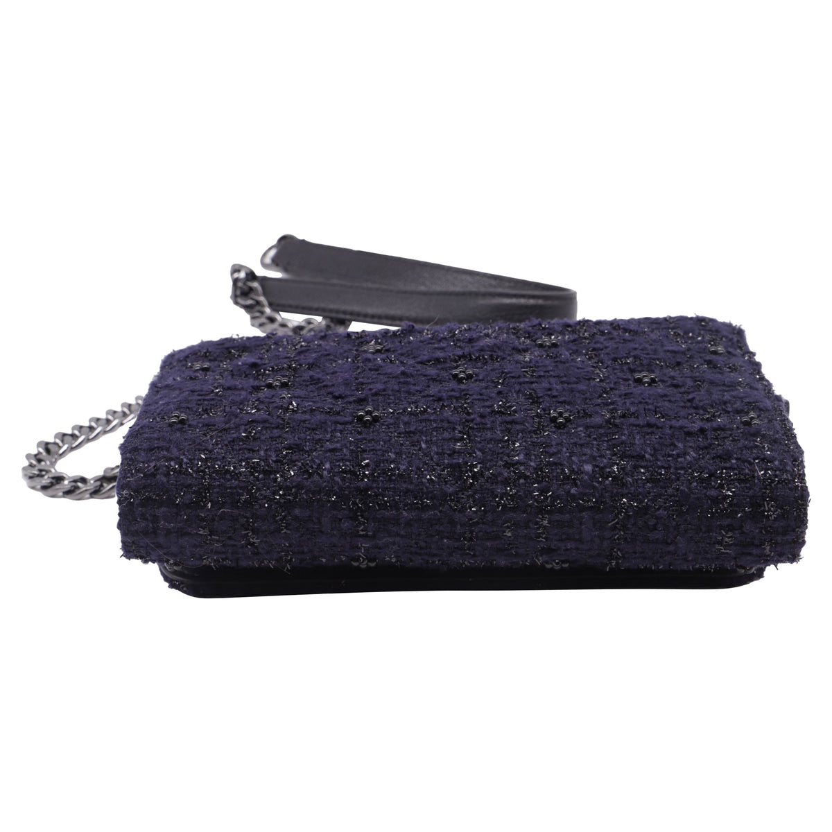 Bolso de hombro de lana color azul marino