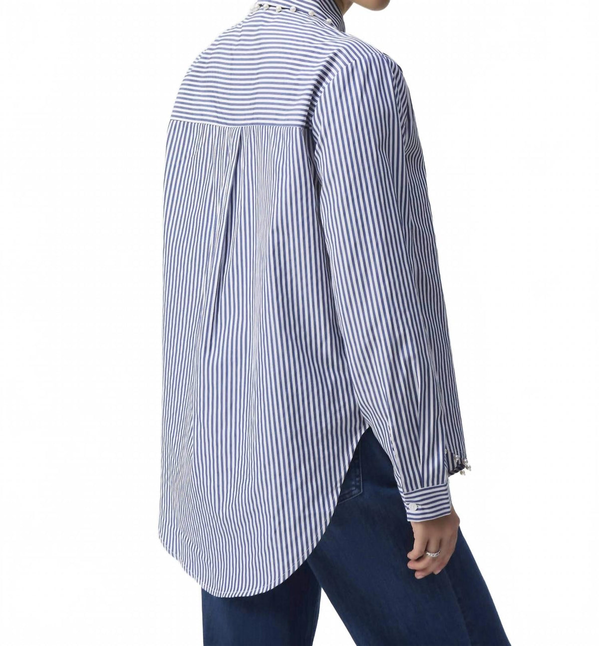 Blusa a rayas color blanco y azul