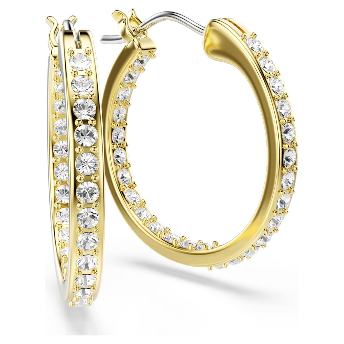 Aretes color blanco y dorado