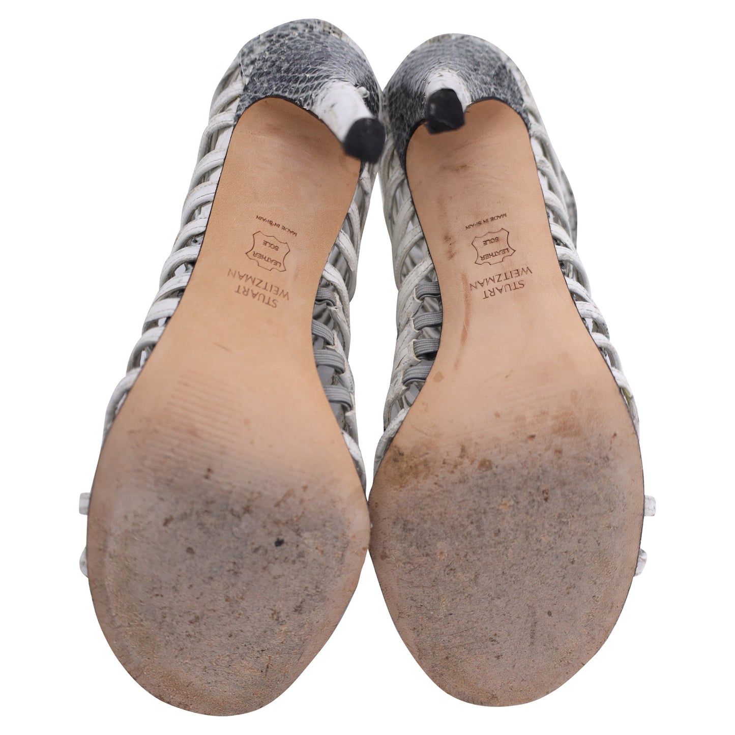 Sandalias de cuero color gris