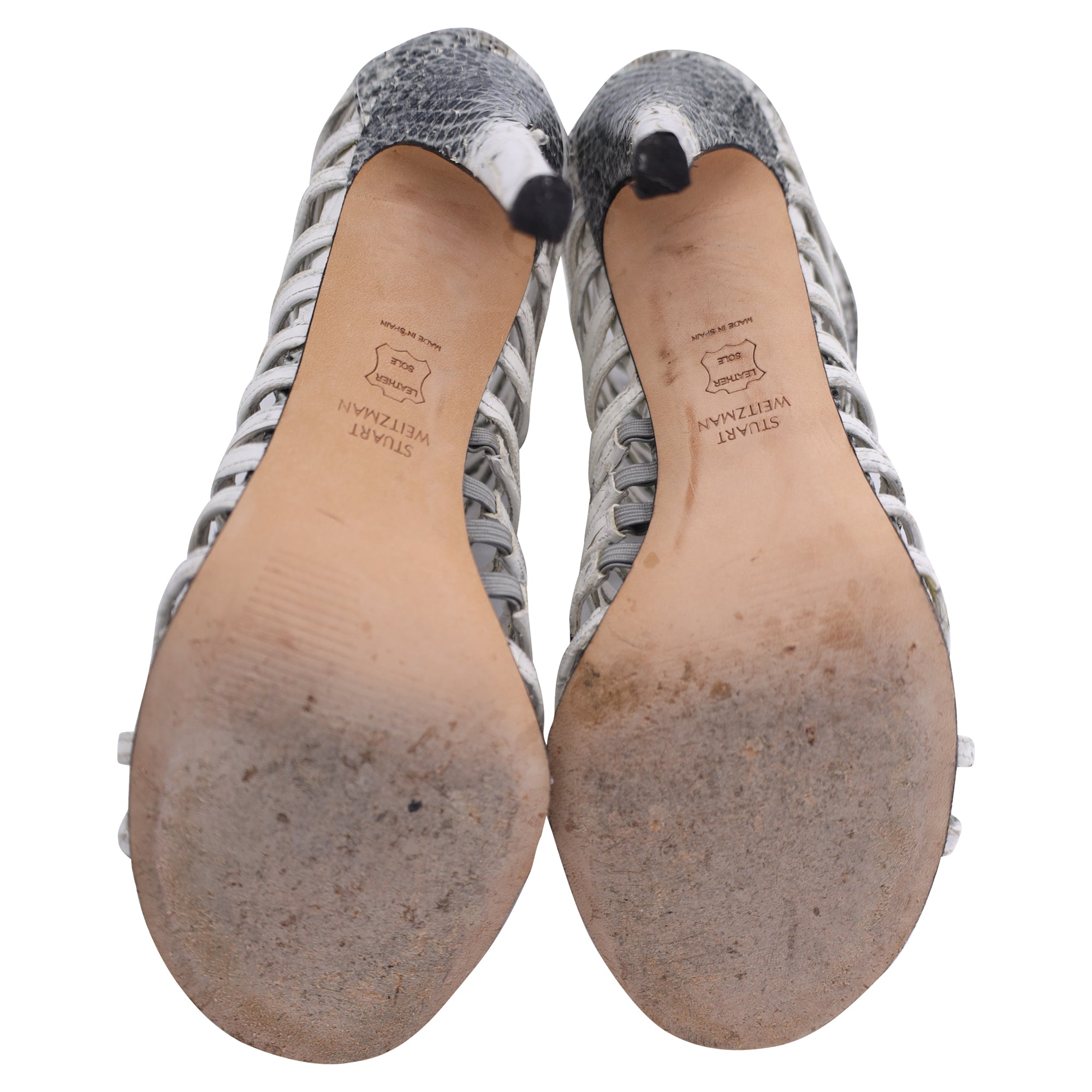 Sandalias de cuero color gris