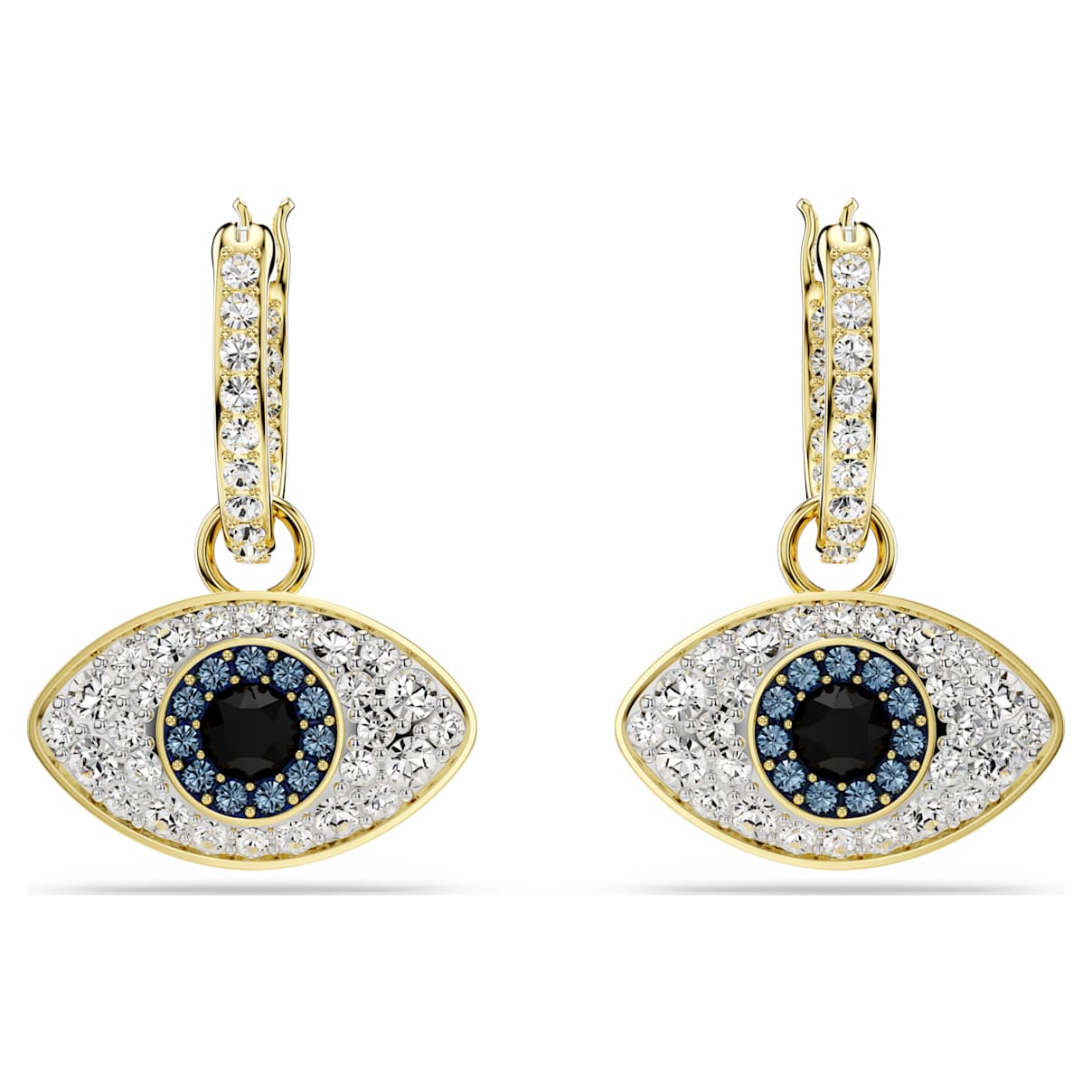 Aretes color azul y dorado