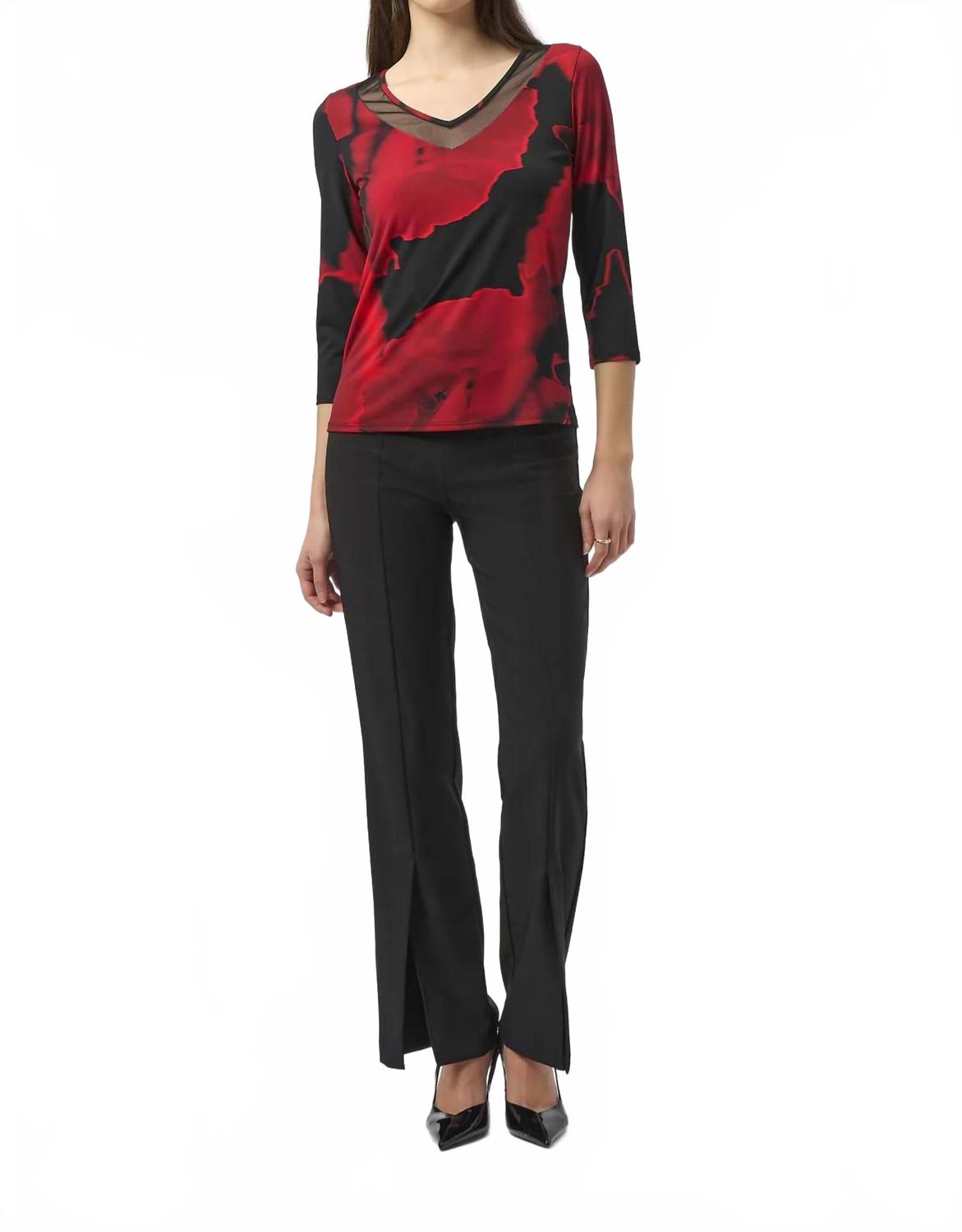 Top color negro y rojo