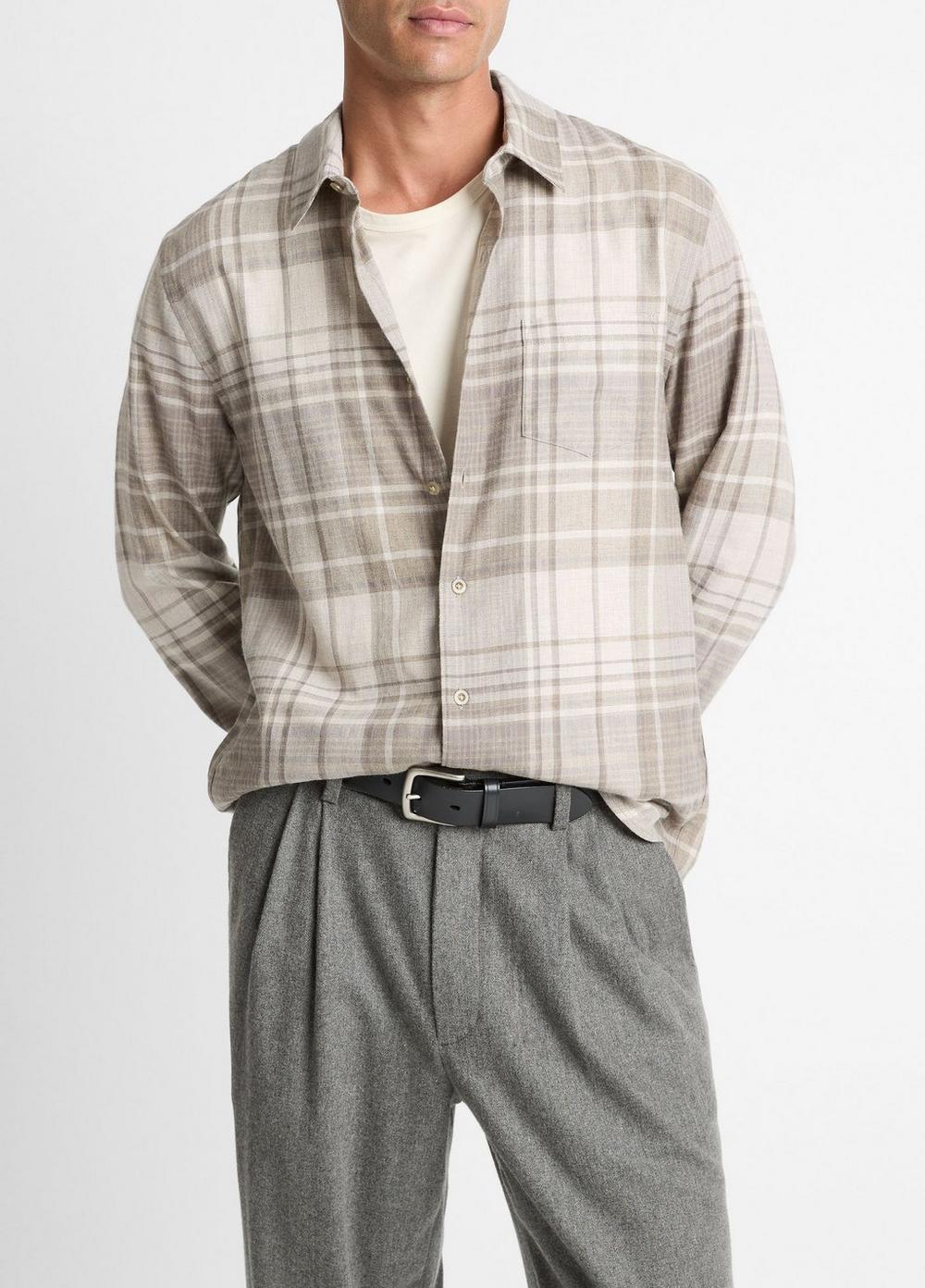 Camisa de algodón a cuadros