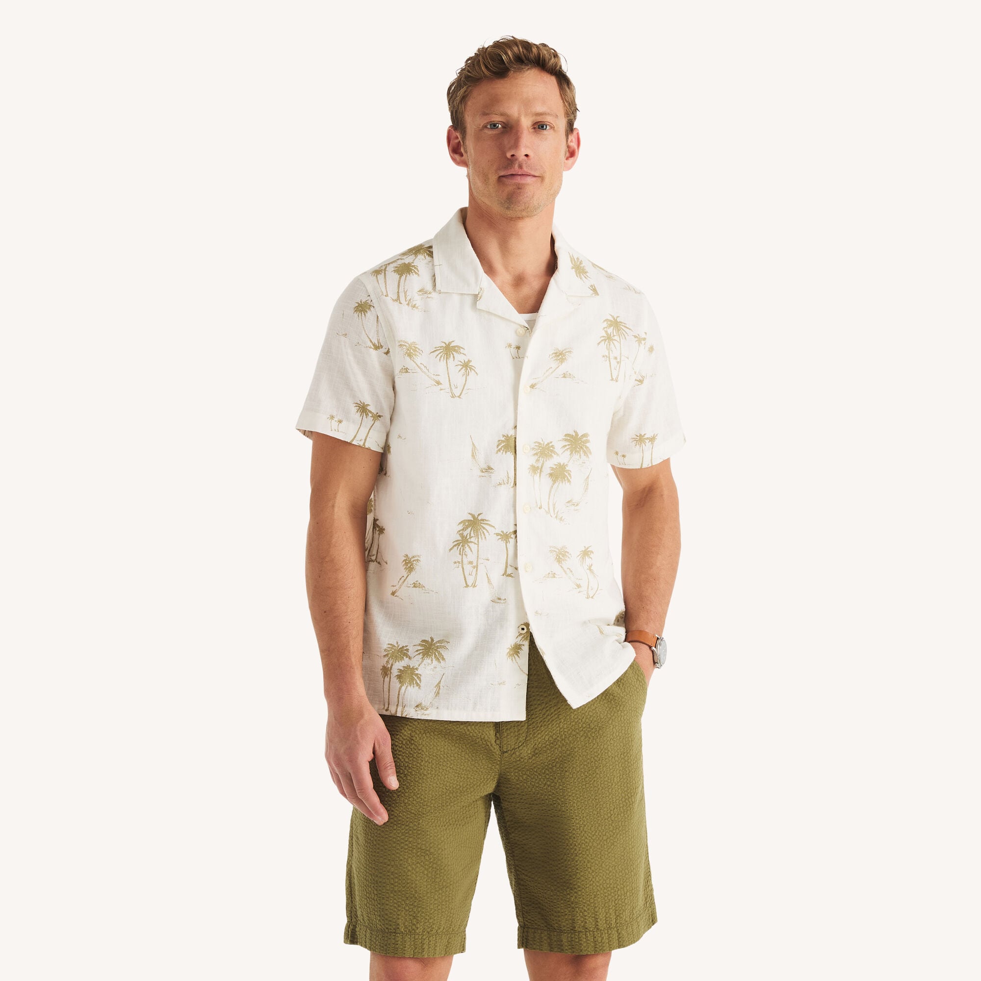 Camisa de hombre de manga corta con estampado