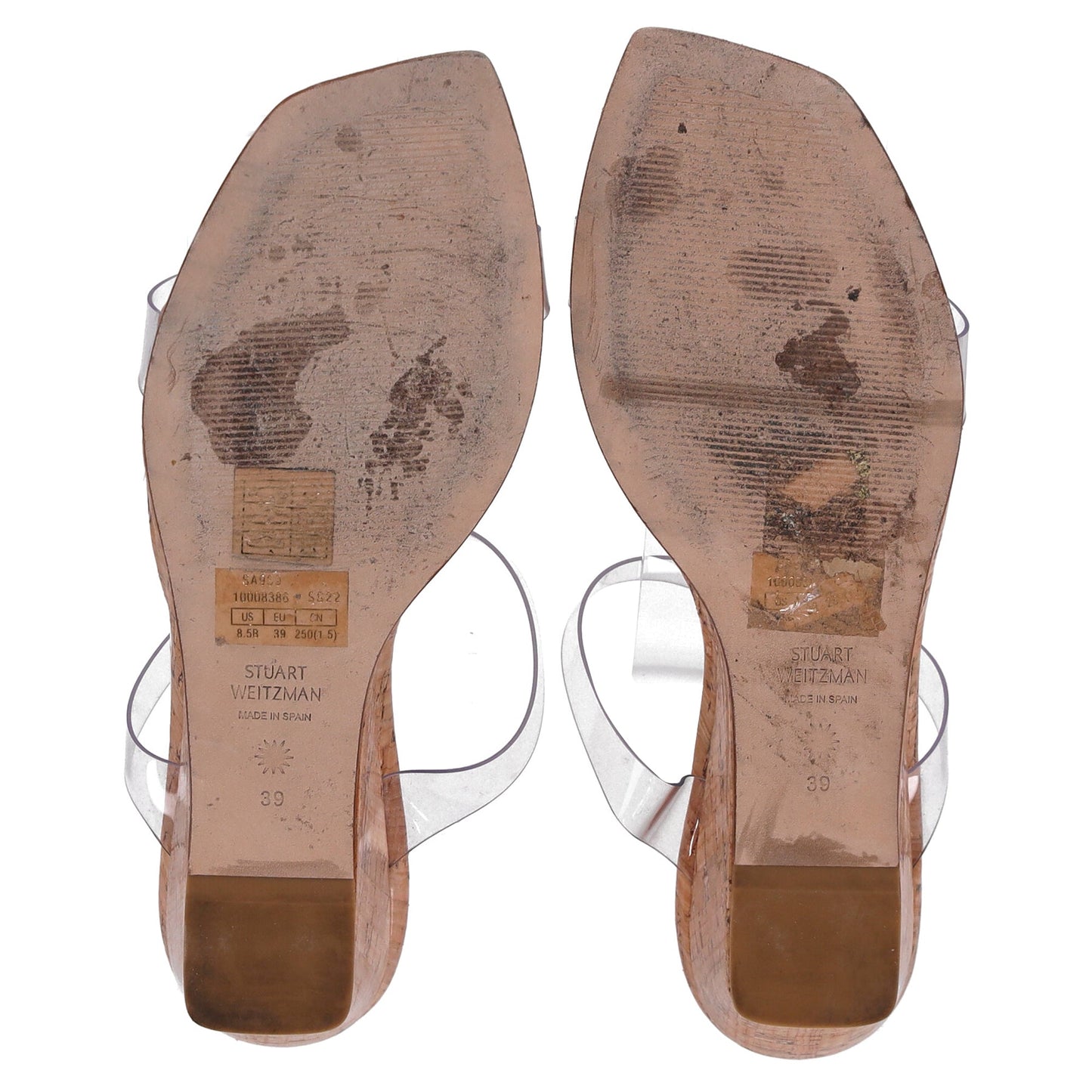 Stuart Weitzman Aleena 50 Sandalias Plataforma de Corcho en PVC Transparente