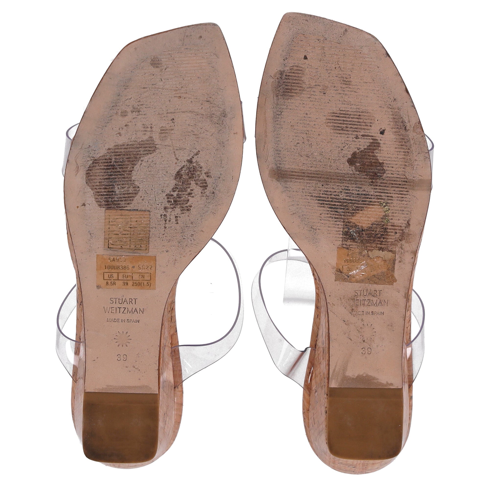 Stuart Weitzman Aleena 50 Sandalias Plataforma de Corcho en PVC Transparente