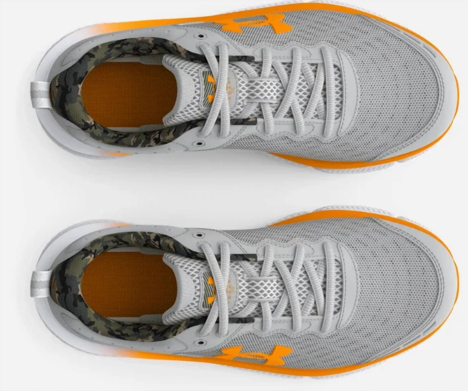 Tenis de hombre color gris y naranja