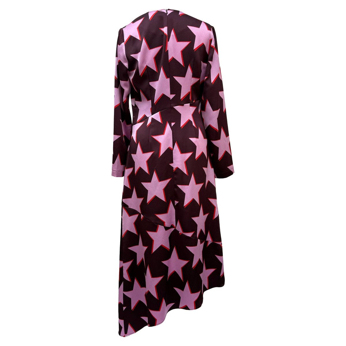 Vestido de satén midi con estampado multicolor