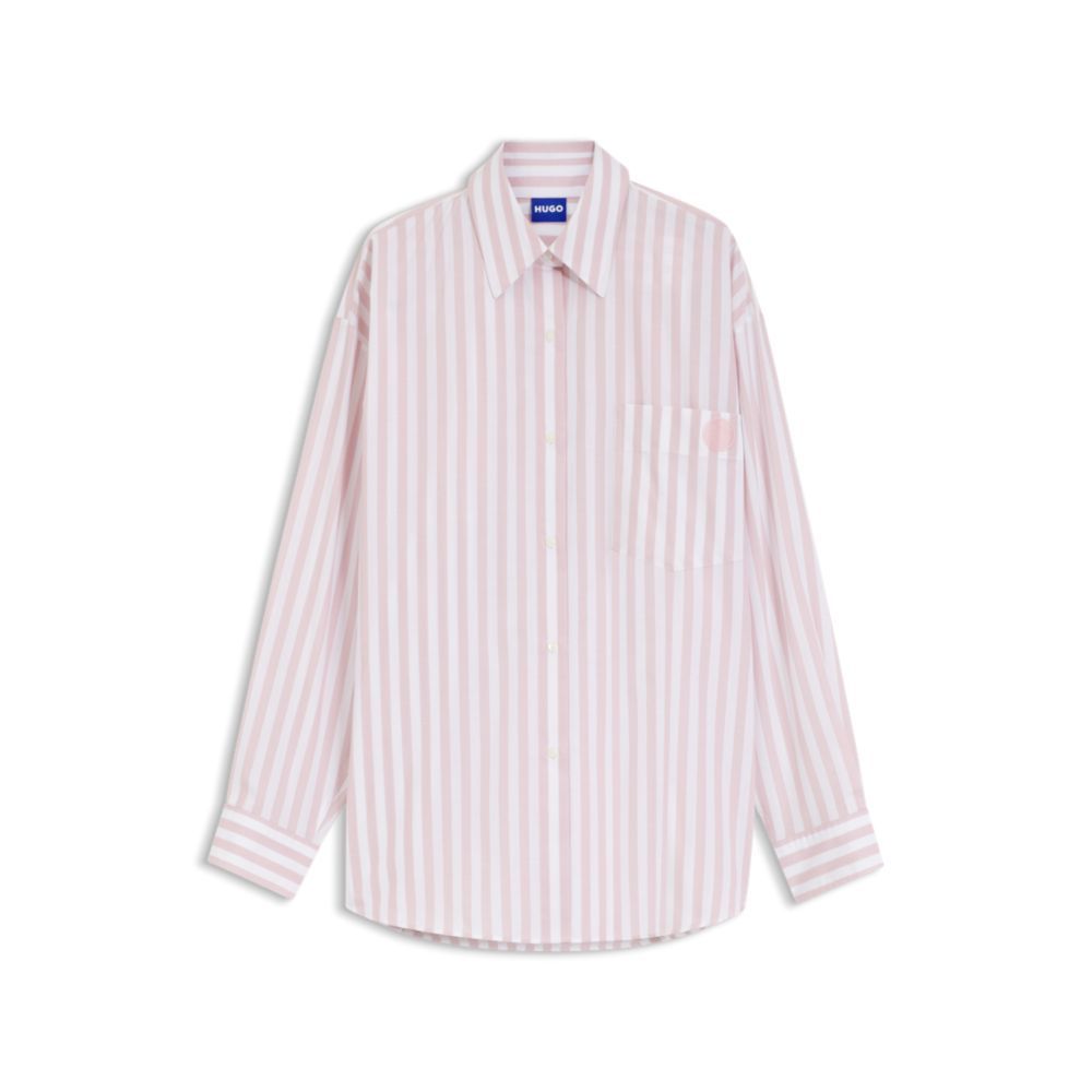 Blusa de algodón de corte amplio a rayas