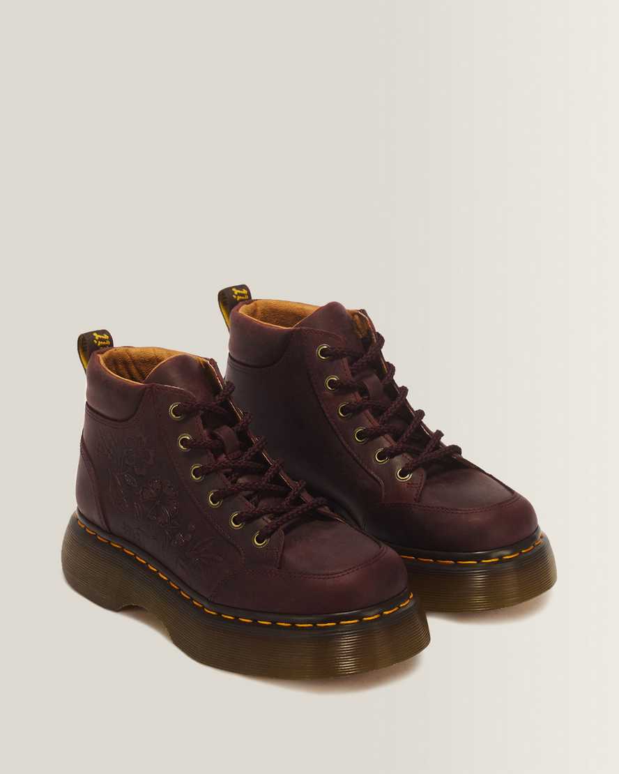 Botas de cuero con estampado floral