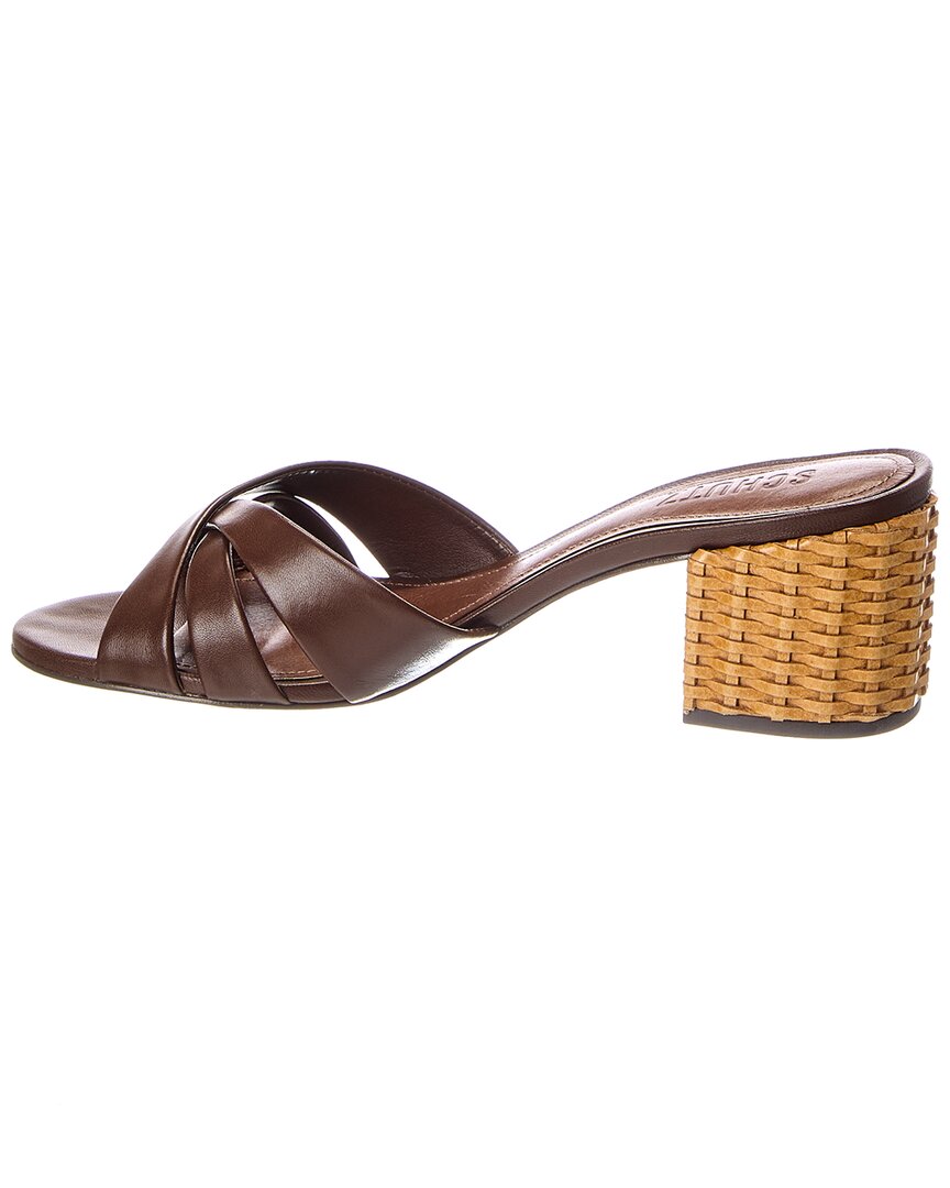 SCHUTZ Keefa Sandalia de Cuero y Paja