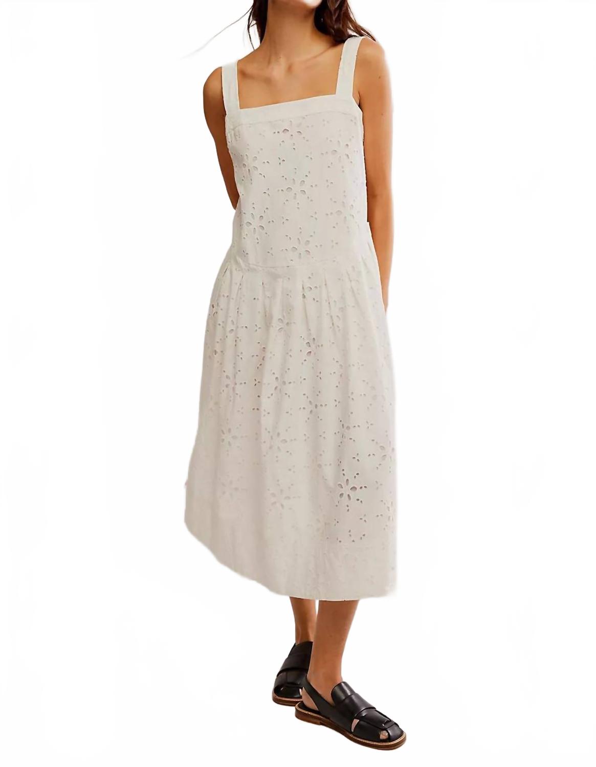Vestido midi color blanco