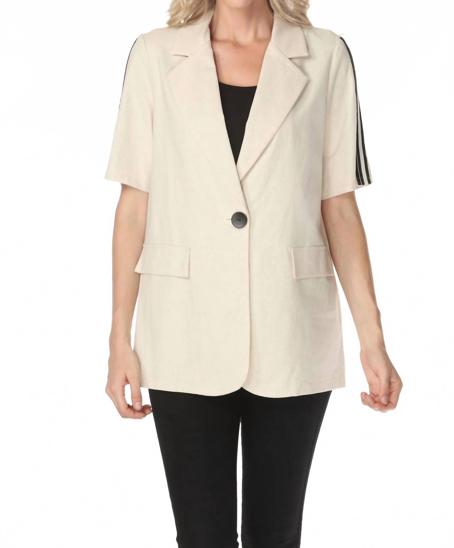 Blazer de lino a rayas
