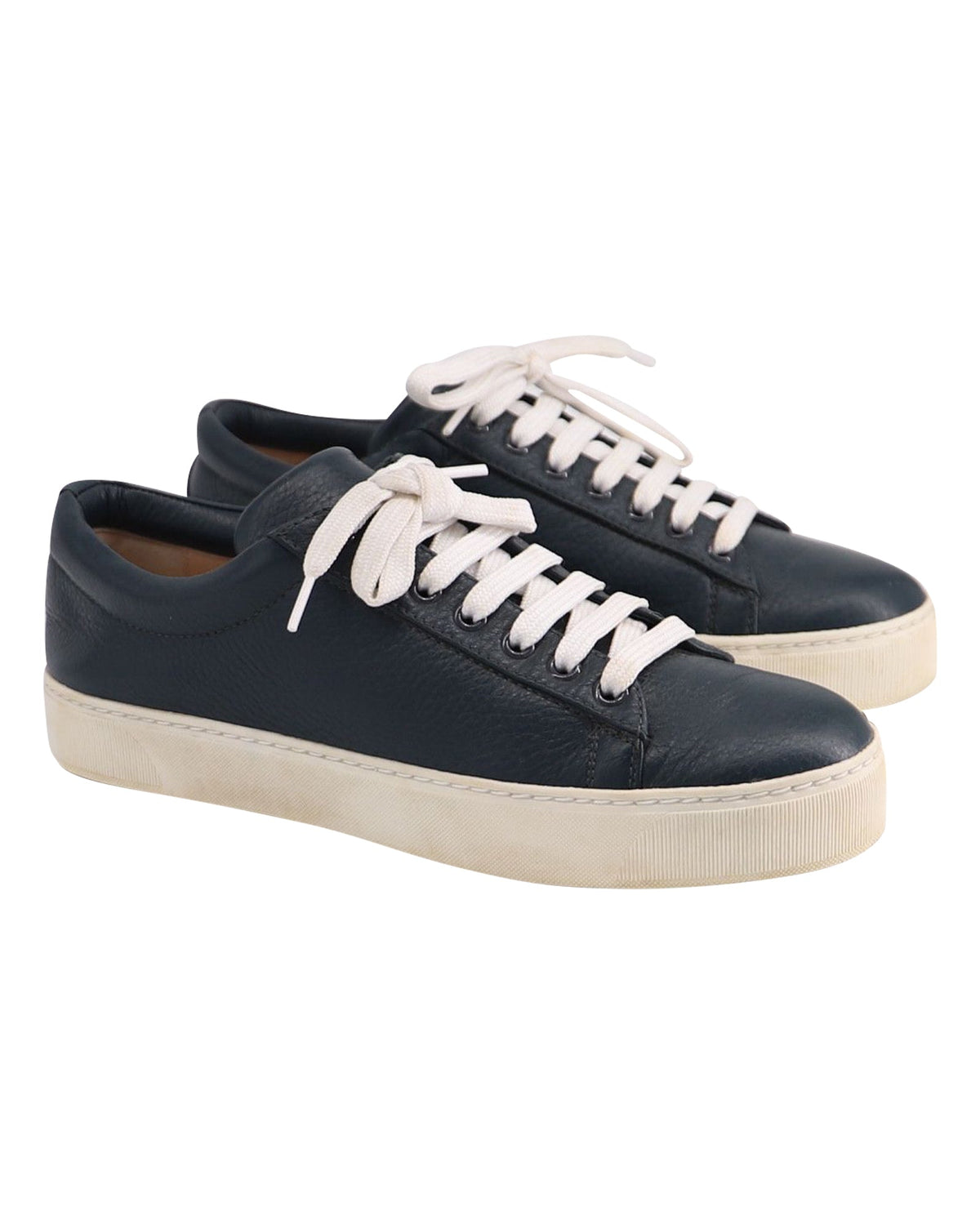 Top de cuero con cordones color azul marino