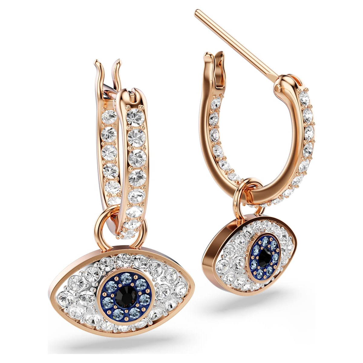 Aretes color azul y dorado